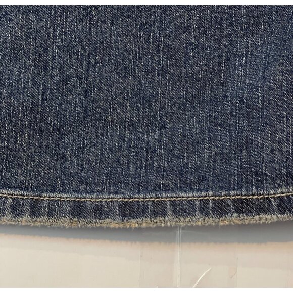 PAUL & JOE Dark Denim Mini Skirt‎ Juniors Size 7 Embroidered Owls y2K-Style Wash - Picture 8 of 9